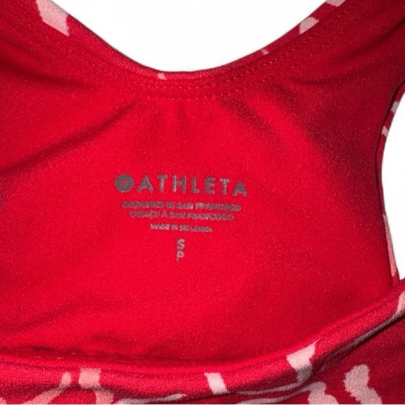 Athleta Conscious Crop Tank Abstract Floral Print Red Pink Women’s S - Picture 8 of 9